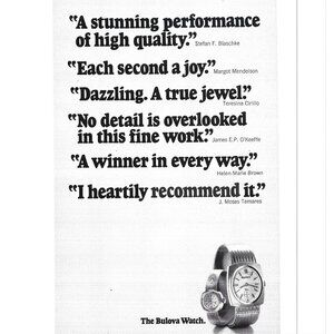 Bulova Watch Advertisement 1970s Vintage Print Ad 9 inch